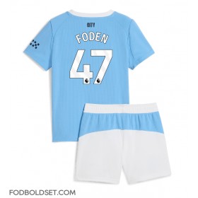 Manchester City Phil Foden #47 Hjemme Trøje Børn 2025-26 Kortærmet (+ Korte bukser)